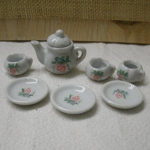 Vintage Mini Porelain Tea Set Grape Design